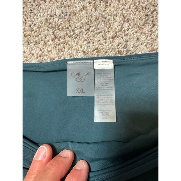 CALIA by Carrie Underwood women's swim bikini bottoms, size XXL, Teal/Green - Picture 4 of 7